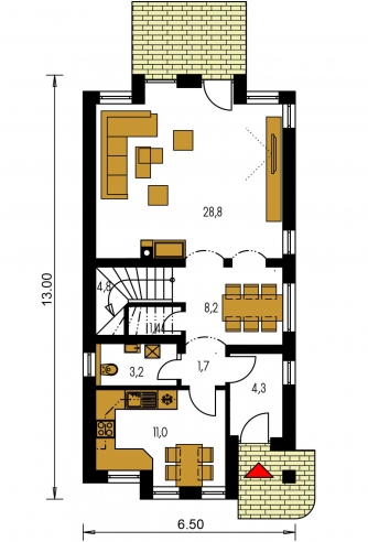 Mirror image | Floor plan of ground floor - PREMIER 56